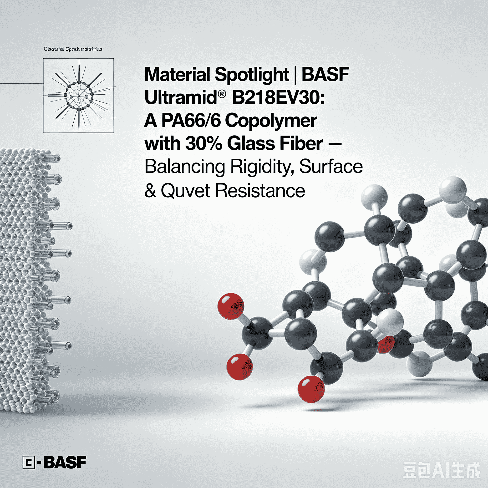 Anyag Reflektorfény | BASF Ultramid® B218EV30: PA66/6 kopolimer 30% üvegszállal – kiegyensúlyozza a merevséget, a felületminőséget és a hőállóságot